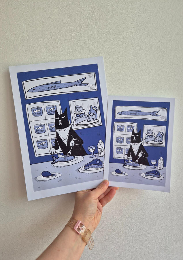 Three course meal Digital drawing printed on paper 2025